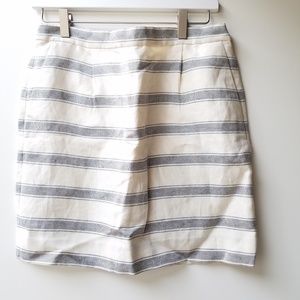 JCrew | Striped Linen mini skirt  Size 4